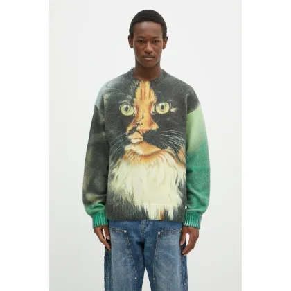 Zdjęcie JW Anderson sweter wełniany Printed Jumper kolor zielony KW1294.YN0373.540
