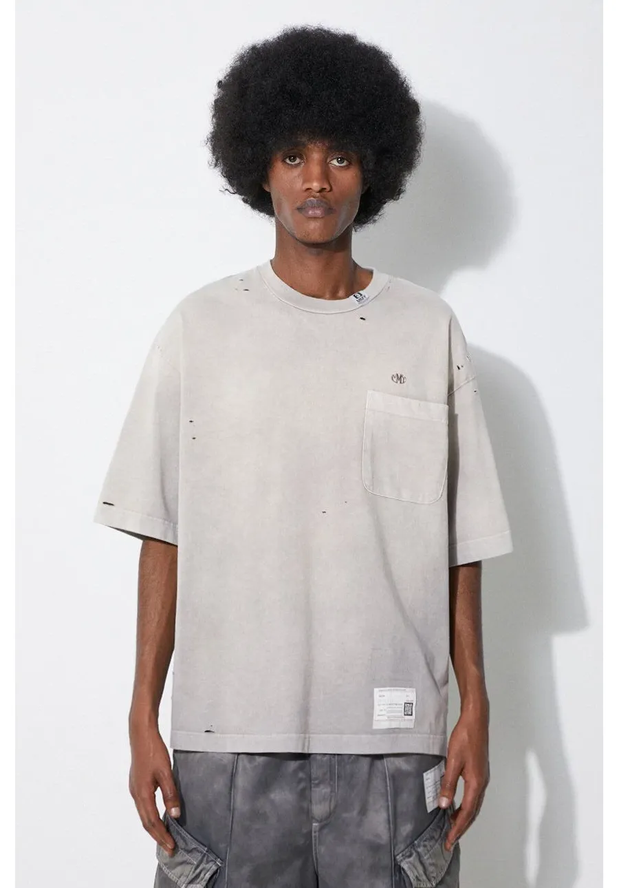obrazek 1 Maison MIHARA YASUHIRO t-shirt bawełniany Sun Faded Tee męski kolor beżowy gładki A12TS611