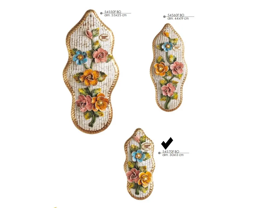 obrazek 1 Ceramiczna ozdoba z kwiatami 30cm - Valle d'oro Patchi