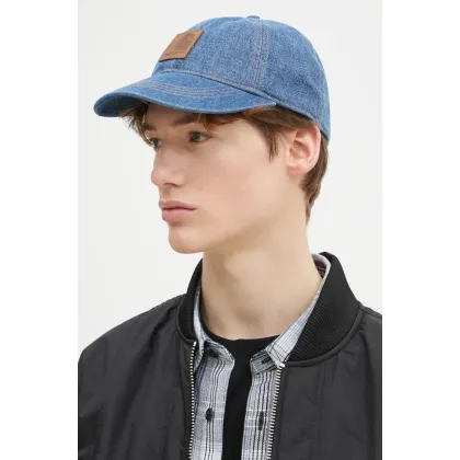Zdjęcie Carhartt WIP czapka z daszkiem jeansowa Lincoln Cap kolor niebieski z aplikacją I034471.135
