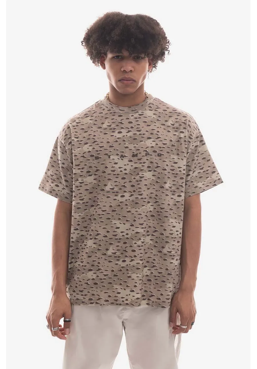 obrazek 1 STAMPD t-shirt bawełniany Camo Leopard kolor brązowy wzorzysty SLA.M3129TE-CLP
