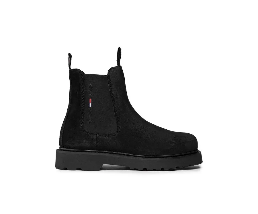 obrazek 1 Tommy Jeans Sztyblety Suede Chelsea Boot EM0EM00829 Czarny