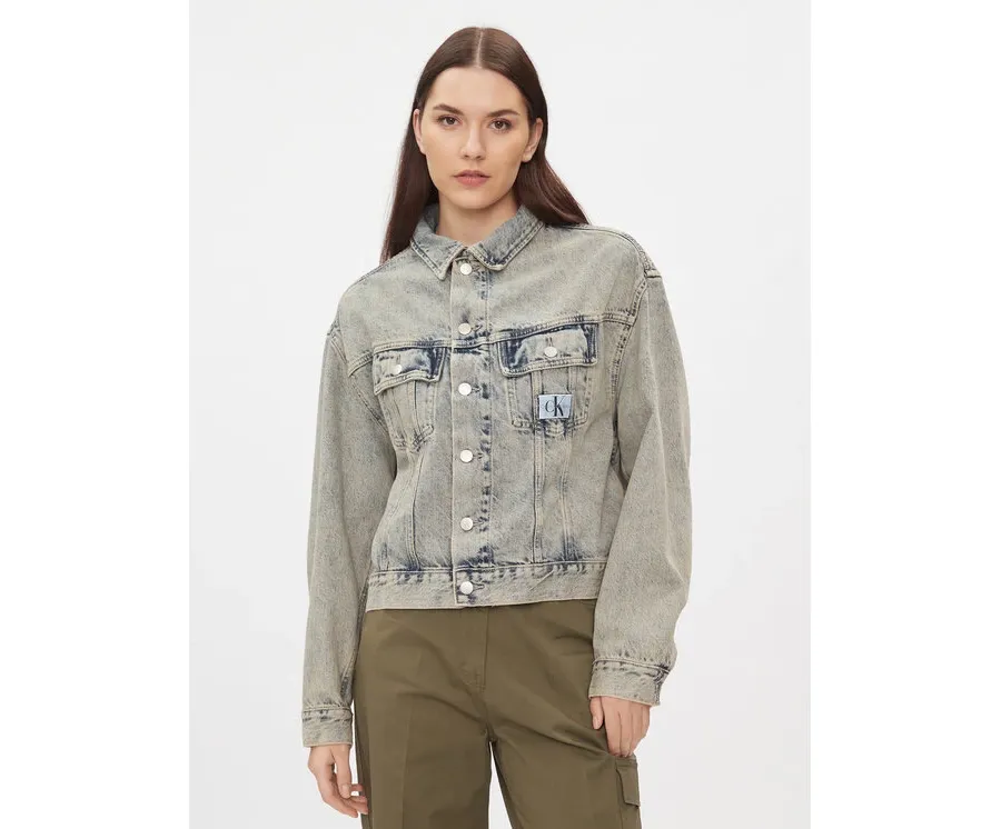 obrazek 1 Calvin Klein Jeans Kurtka jeansowa J20J222501 Niebieski Boxy Fit