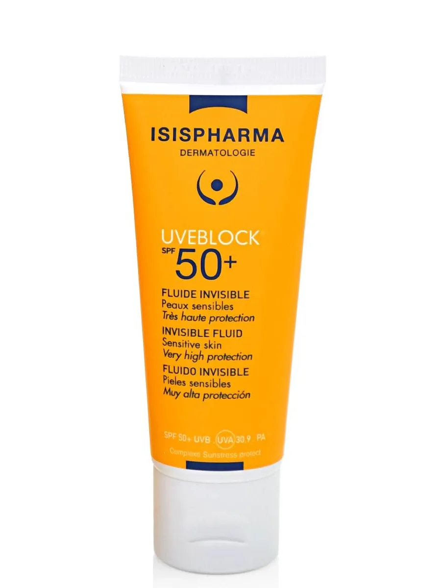 obrazek 1 Isispharma Uveblock UVA/UVB SPF50+ - Fuid z filtrem bezbarwny Clear 40 ml