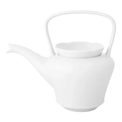 Zdjęcie Porcelanowy mały dzbanek do herbaty z nowoczesnej i eleganckiej kolekcji Crown White - Vista Alegre