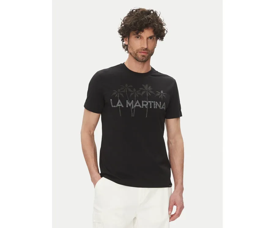 obrazek 1 La Martina T-Shirt Andy MAR311 JS324 Czarny Regular Fit
