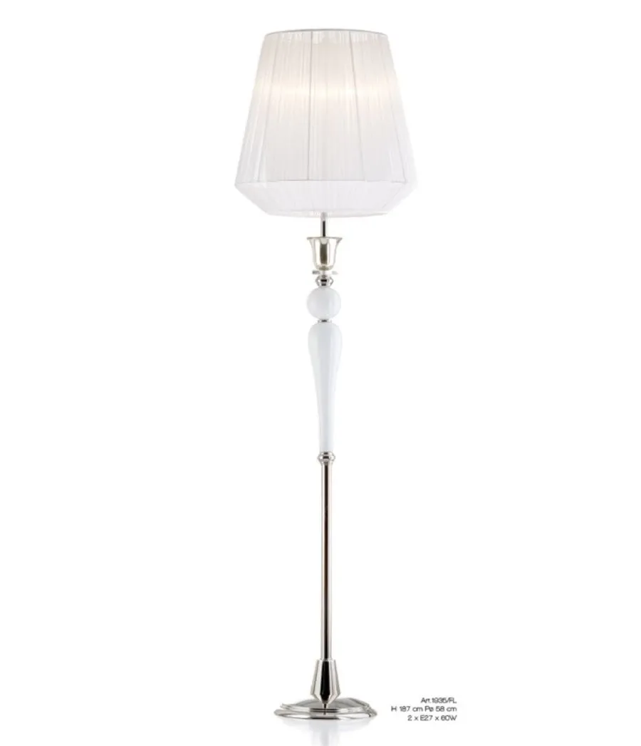 obrazek 1 Stylowa lampa podłogowa z mosiądzu i szkła Murano z efektem lustra - Il Paralume Marina