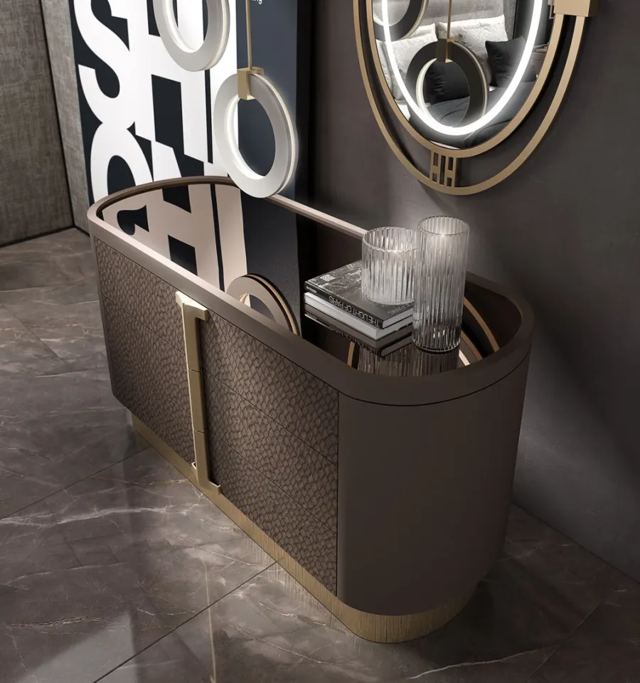 obrazek 3 Luksusowa zakrzywiona komoda z 3 szufladami