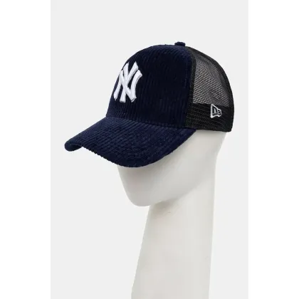 Zdjęcie New Era czapka z daszkiem sztruksowa CORD TRUCKER NEW YORK YANKEES kolor granatowy z aplikacją 60565523