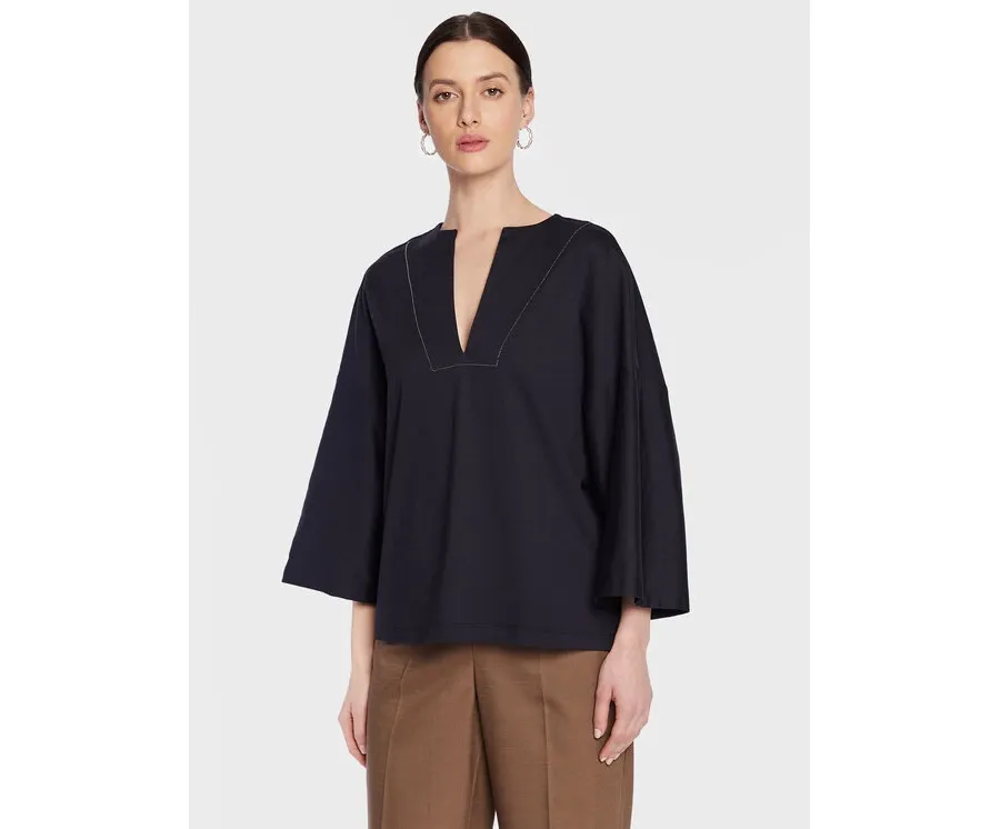 obrazek 1 Fabiana Filippi Bluzka JED273W136 Granatowy Relaxed Fit
