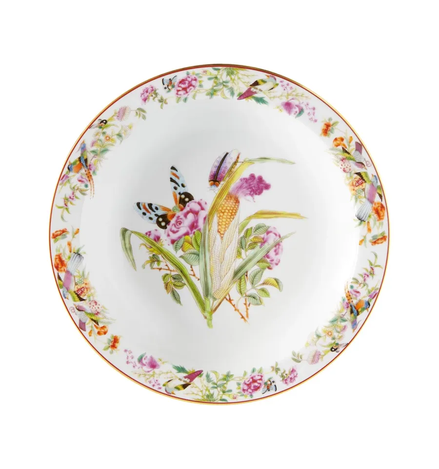obrazek 1 Głęboki okrągły talerz z porcelany Paço Real z przedstawieniem rośliny - Vista Alegre
