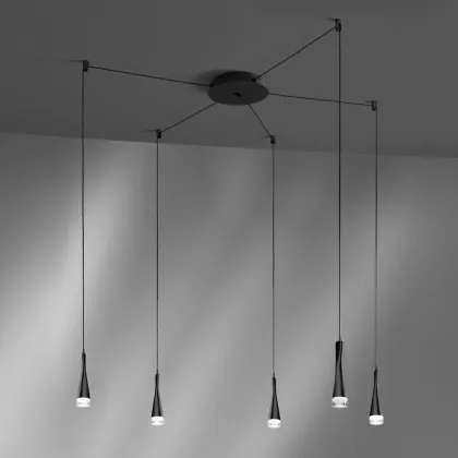 Zdjęcie Charakterystyczna lampa wisząca Twist 5 w czarnym kolorze