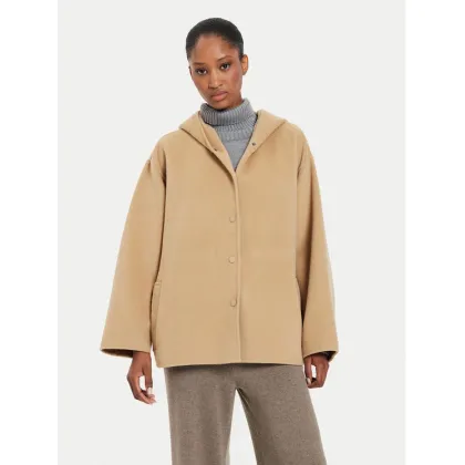 Zdjęcie Weekend Max Mara Płaszcz wełniany Gennaio 2425086021 Beżowy Regular Fit