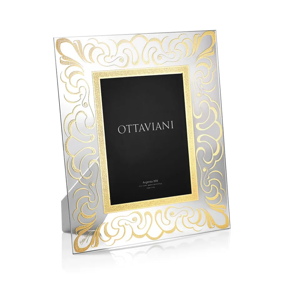 obrazek 1 Piękna kryształowa ramka na zdjęcia „Klasyka” ze złotem