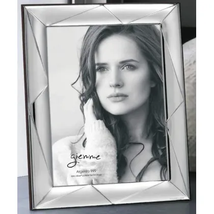 Picture Photo frame 18x24 cm, silver with triangle-shaped decoration