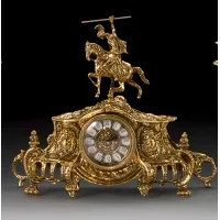 Picture Knight on horseback unique bronze clock