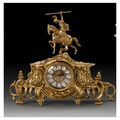 Picture A knight on a horse - a unique bronze clock
