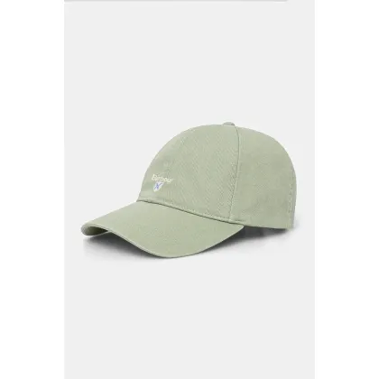 Zdjęcie Barbour czapka z daszkiem bawełniana Sports Caps kolor zielony z aplikacją MHA0274