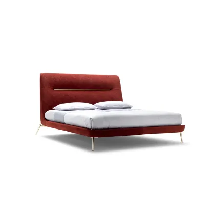 Zdjęcie Nowoczesne łóżko Amelie z jasnozłotym wykończeniem, queen size - Ulivi Salotti