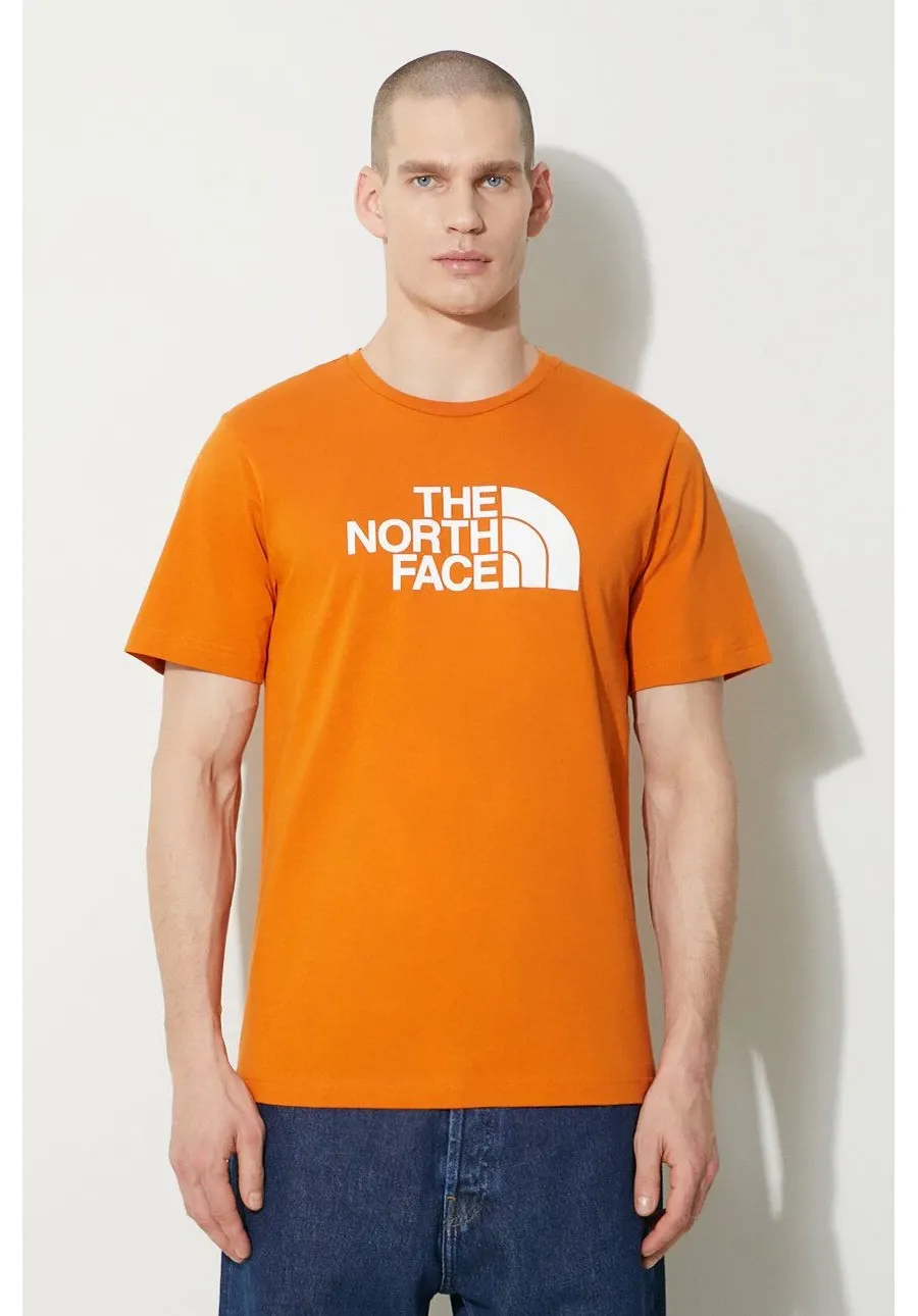 obrazek 1 The North Face t-shirt bawełniany M S/S Easy Tee męski kolor pomarańczowy z nadrukiem NF0A87N5PCO1