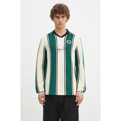 Zdjęcie Filling Pieces sweter Knit Football Jersey męski kolor zielony lekki 91099041926