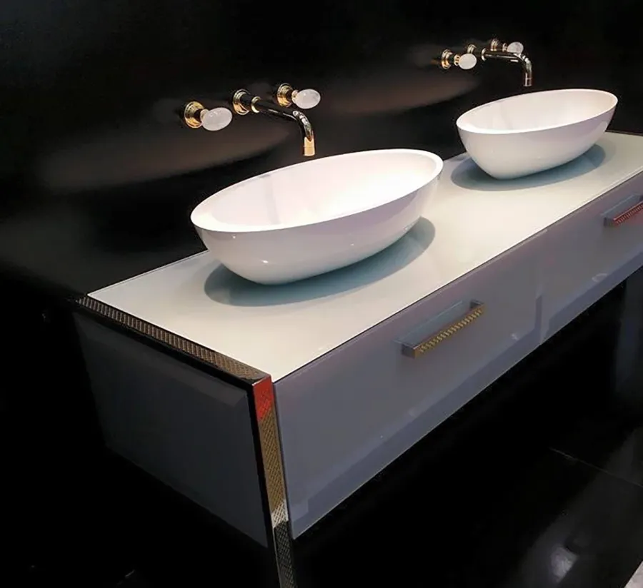 obrazek 7 Luksusowa bateria umywalkowa ścienna z głowicą ceramiczną - Officina Nicolazzi