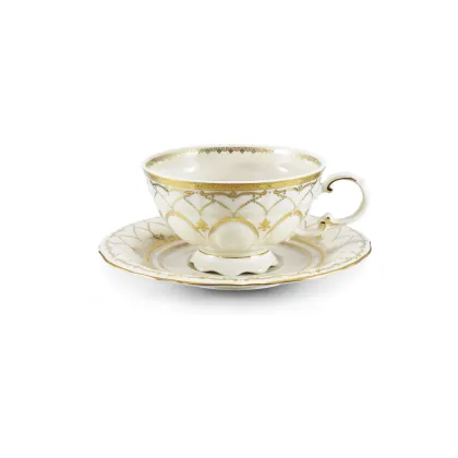 Zdjęcie Stylowa filiżanka ze spodkiem z porcelany z kolekcji Ivory wedding sonata – Leander