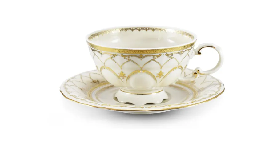 obrazek 1 Stylowa filiżanka ze spodkiem z porcelany z kolekcji Ivory wedding sonata – Leander