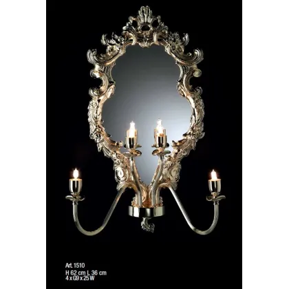 Zdjęcie Piękne lustro z polerowanego mosiądzu w stylu Ludwika XIV – Il Paralume Marina