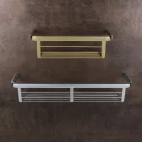 Picture Stylish bathroom shelves in chrome or gold finish