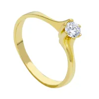 Picture Elegant ring made of yellow gold and zircons