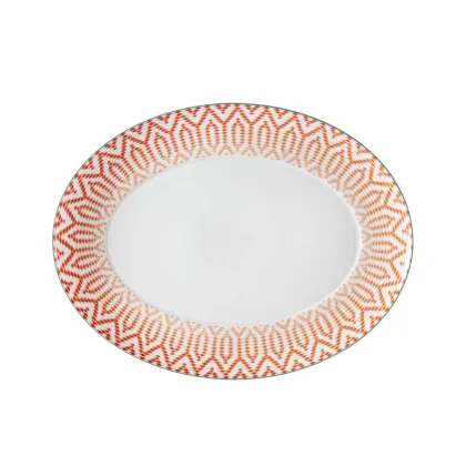 Zdjęcie Porcelanowy średni owalny talerz Fiji z geometrycznym ozdobnym wzorem - Vista Alegre