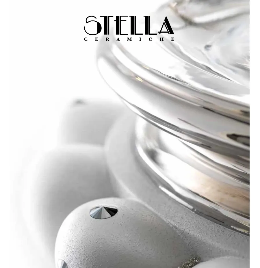 obrazek 4 Lampa biurkowa w odcieniu perłowej bieli i srebra Ceramiche Stella