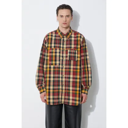Zdjęcie Engineered Garments koszula bawełniana Work męska kolor zielony relaxed z kołnierzykiem klasycznym OR029.ES058