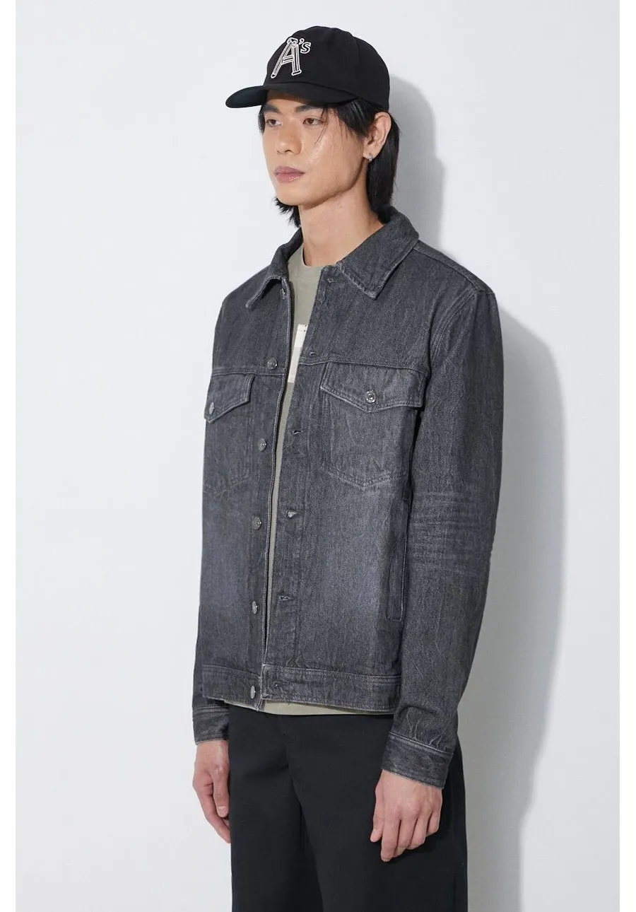 obrazek 1 Wood Wood kurtka jeansowa Ivan Denim męska kolor czarny przejściowa 12315107.7051