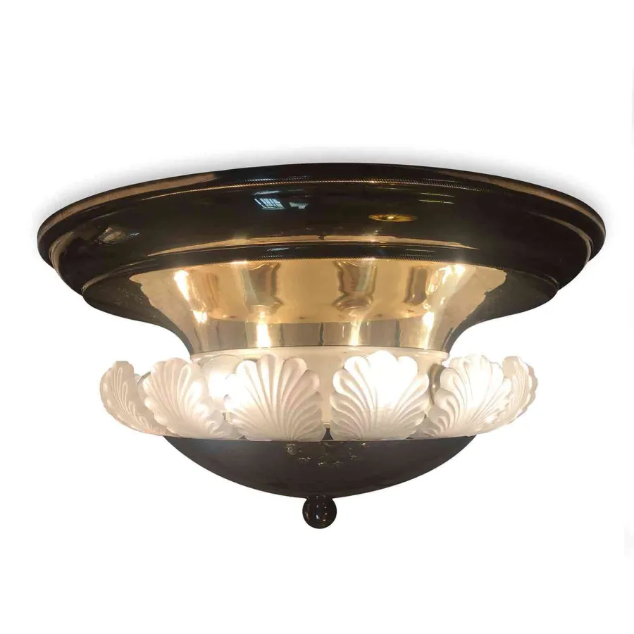 obrazek 4 Vintage 8-punktowa lampa sufitowa z mosiężnej płyty