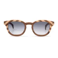 Picture Oval glasses with decorative stripes, wooden - Legno Light