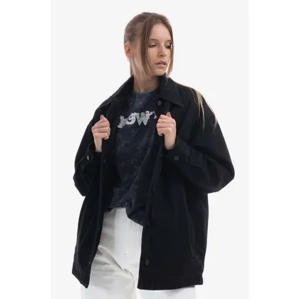 Zdjęcie MCQ kurtka jeansowa Denim Overshirt damska kolor czarny przejściowa 663919RRR211000-BLACK