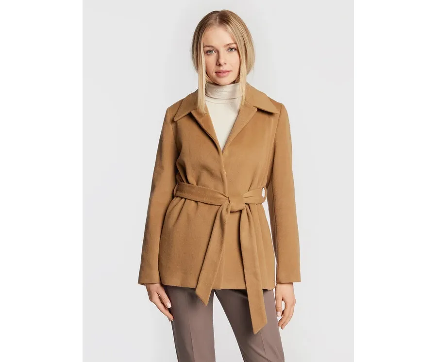 obrazek 1 Calvin Klein Płaszcz wełniany K20K204154 Brązowy Regular Fit