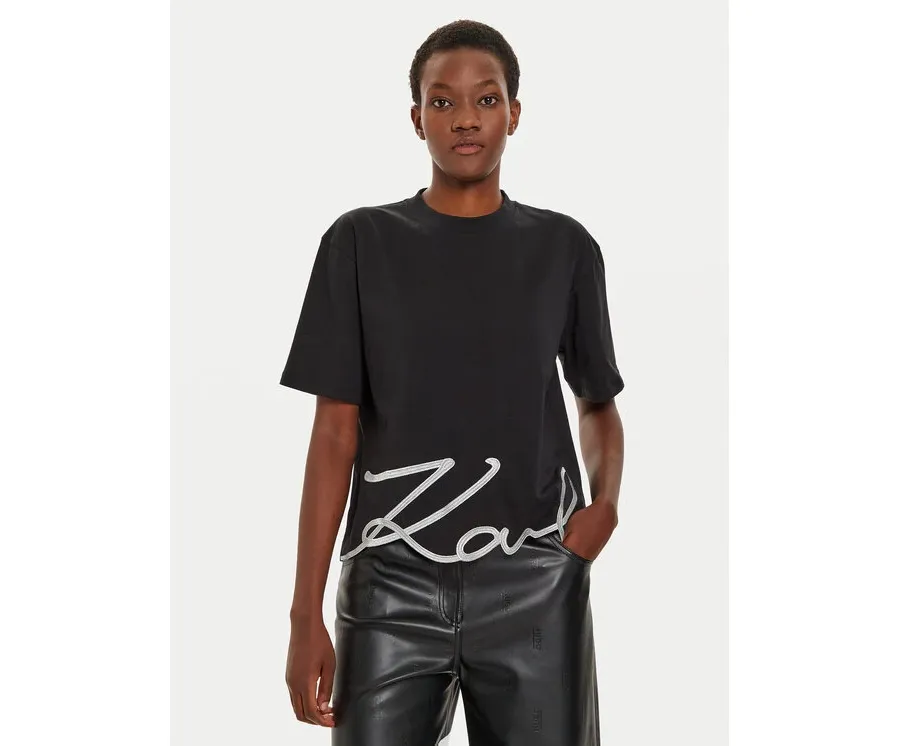 obrazek 1 KARL LAGERFELD T-Shirt 226W1703 Czarny Relaxed Fit