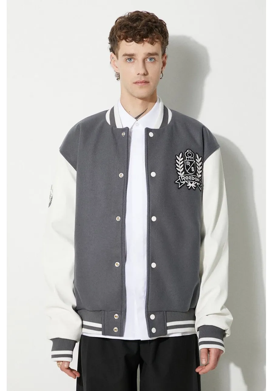 obrazek 1 Reebok Classic kurtka bomber z domieszką wełny Res V Jacket kolor szary HS7142-SZARY