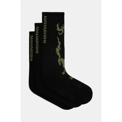Zdjęcie Maharishi skarpetki Bonsai Dragon Sport Socks 3 Pack 3-pack męskie kolor czarny 1402.BLACK