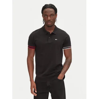Zdjęcie Tommy Jeans Polo Flag Cuff DM0DM21306 Czarny Slim Fit