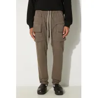 Zdjęcie Rick Owens spodnie dresowe bawełniane Creatch Cargo Drawstring kolor szary gładkie DU02D2376.RIG