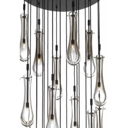 Zdjęcie Stylowa lampa sufitowa z kroplą z przydymionego szkła Murano - Il Paralume Marina