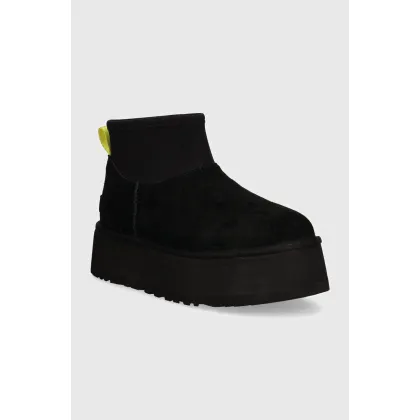 Zdjęcie UGG śniegowce zamszowe Classic Mini Dipper kolor czarny 1168170-BLK
