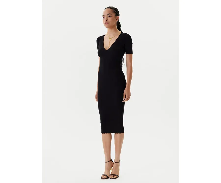 obrazek 1 Elisabetta Franchi Sukienka dzianinowa AM-53S-51E2 Czarny Slim Fit
