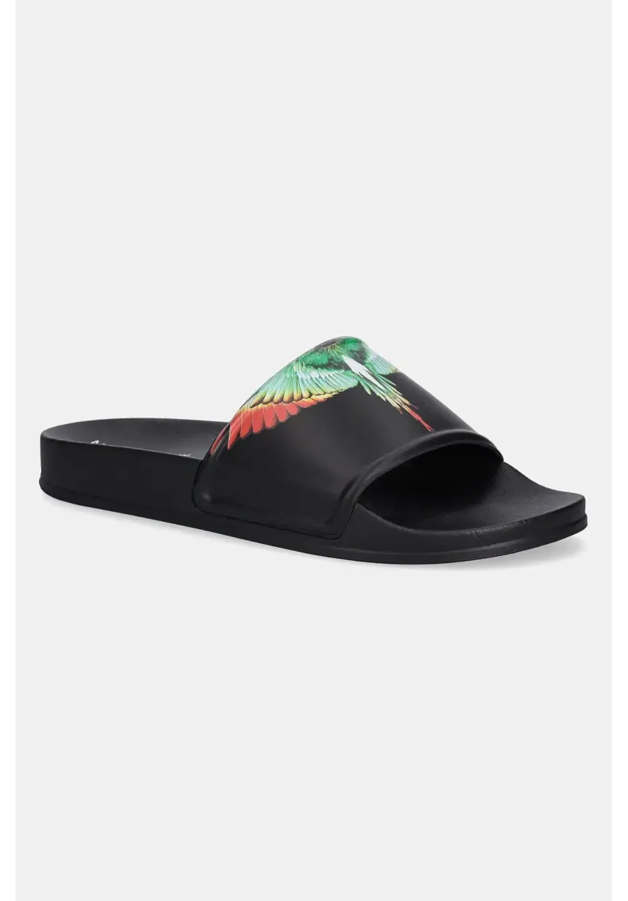 obrazek 1 Marcelo Burlon klapki Icon Wings Sliders Black Multicolor męskie kolor czarny CMIC001S25MAT0011084