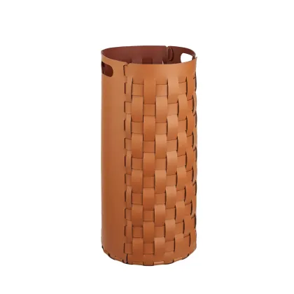 Zdjęcie Wysoki kosz Bottega Ø33xH68 cm w kolorze koniakowym