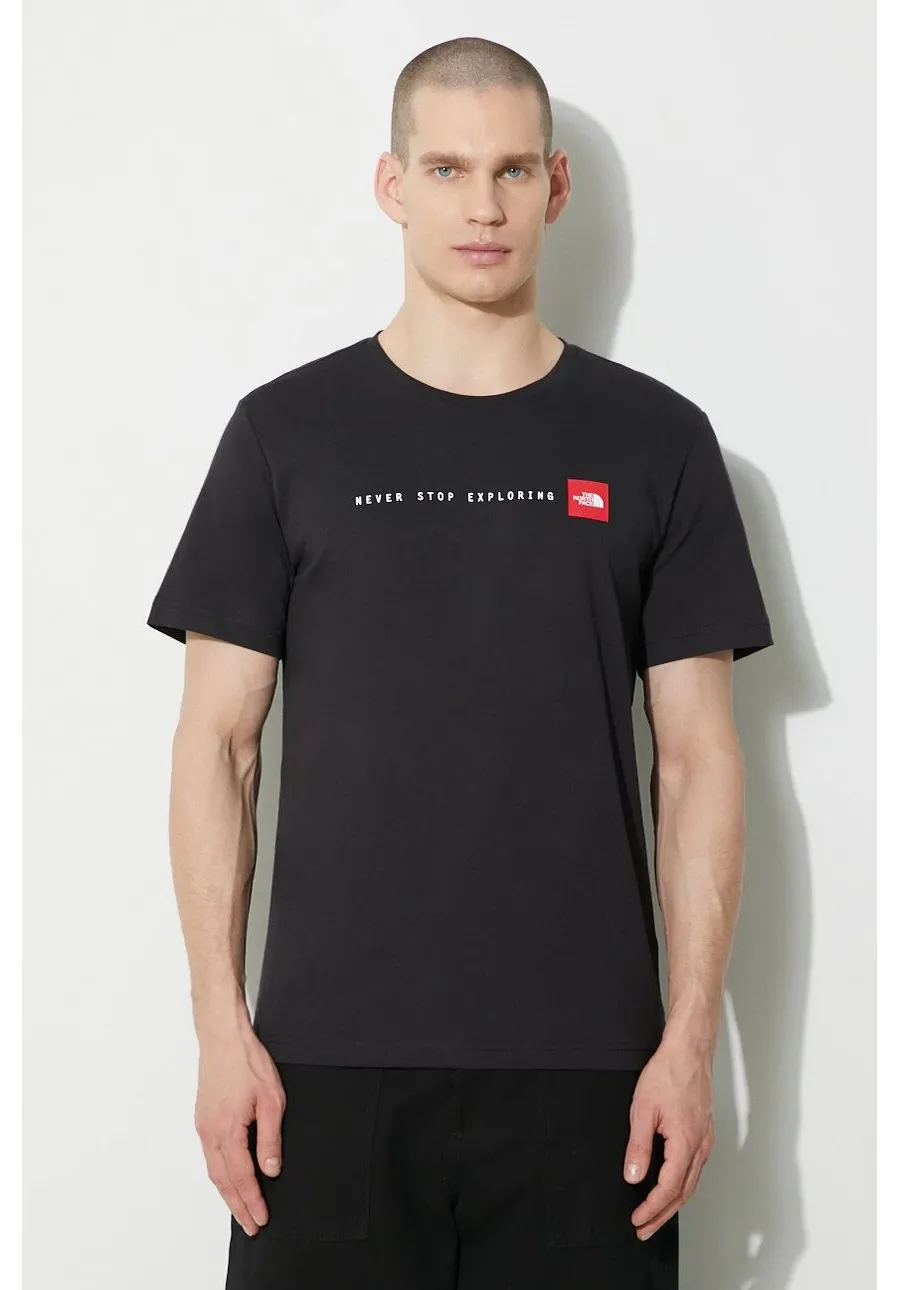 obrazek 1 The North Face t-shirt bawełniany M S/S Never Stop Exploring Tee męski kolor czarny z nadrukiem NF0A87NSJK31
